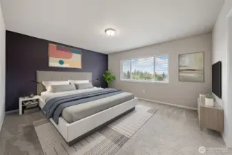 Large primary bedroom with territorial views.
