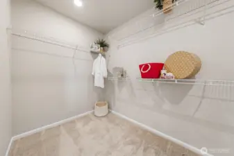 Enormous walk-in closet in the primary suite.