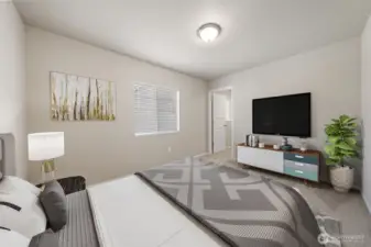 2nd bedroom upstairs with virtual staging.