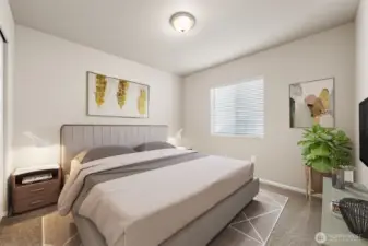 3rd bedroom upstairs with virtual staging.