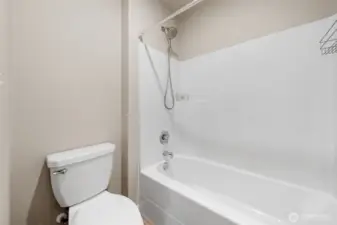 Upstairs Hall bath. Separate door to the toilet and shower.