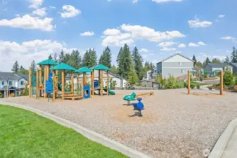 Climbing equipment in the private neighborhood park.