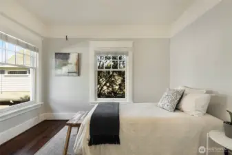 Upstairs bedroom #2 is on the NE corner with a lovely outlook over the back yard.