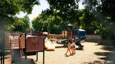 Coe Elementary playground is like a giant play park just around the corner!