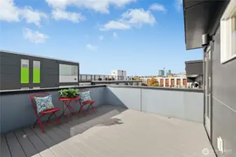 Rooftop deck #2 well suited for gardening and relaxing.