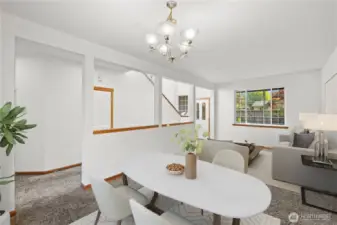 Multi-purpose entry room virtually staged