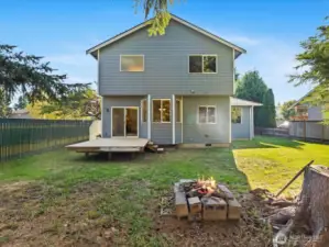 Private back yard and fire pit