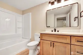 Lower level has its own full bathroom.