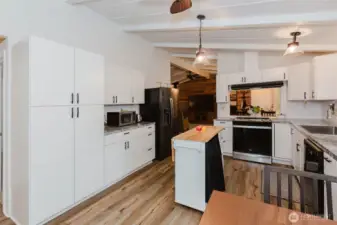 Updated cabinets, counters, and appliances