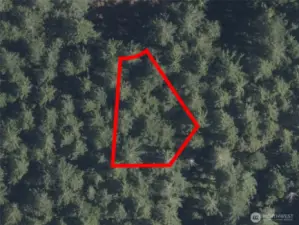 Overhead view with approximate boundaries in red.