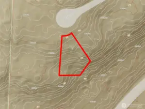 Overhead view with approximate boundaries in red.