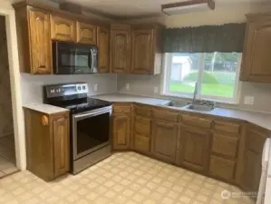 Bright kitchen with plenty of storage.