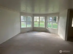 Bay window in living room.