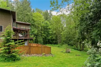 So tranquil and private ~ It's truly special. There is added storage under the deck and space to add a patio and maybe hot tub.