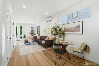 Combined dining and living area offering flexible space and an open-concept layout.