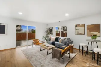 Lower level media room w/ deck access