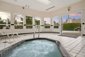 Relax in the indoor jetted spa.