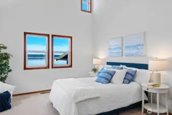 Spacious primary suite with stunning views and private deck