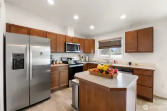 You'll love the kitchen Island, it's great for additional counter space.