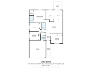 Here's the floor plan with approximate dimensions.