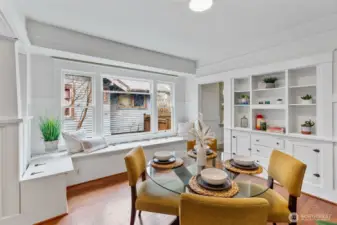 Built-in's with window bench featuring storage