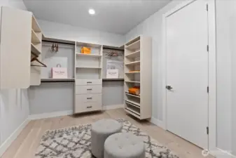 More than storage, this custom walk-in closet feels like a private dressing space—beautifully organized, highly functional, and tailored for everyday luxury.