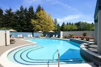 The pool is kept sparkling clean and is heated from May-September.