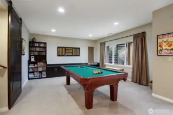 Recreation room with pool table. (Pool table conveys.)