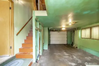 Stairway on left to loft