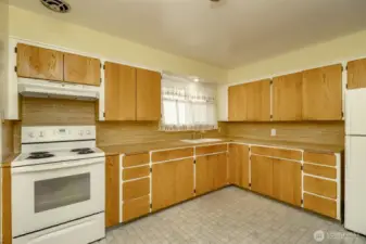 Plentiful cabinets and counter space