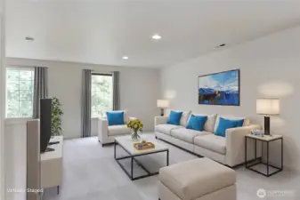 Bonus loft - multi purpose room has canned lights and windows for natural light.
