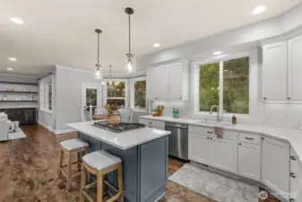 An entertainer’s dream with open flow to the living space.