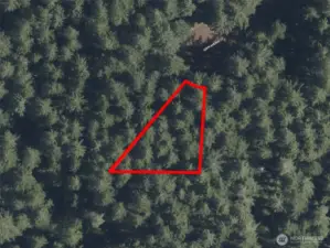 Overhead view with approximate boundaries in red.