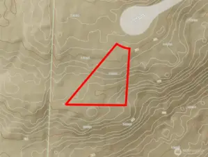 Overhead view with approximate boundaries in red.