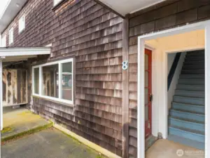 Entrance to condo located on the bottom floor