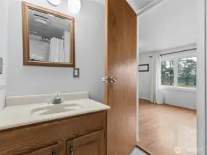 3/4 bath located off the main living area.