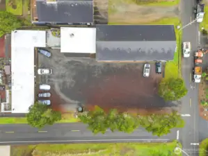 aerial shot of the Beachcomber condos.