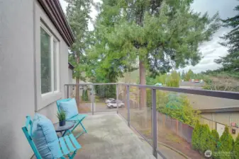 The private balcony off the living room.