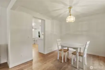 Formal Dining room with access to the kitchen.
