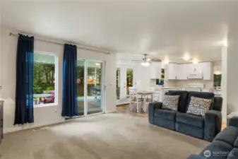 Slider doors to access large deck.