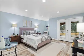 Upstairs is the primary ensuite bedroom