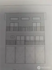 Rear Elevation Views from 2 floors of windows.