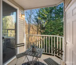 Private balcony with appealing view (also features storage closet not pictured).