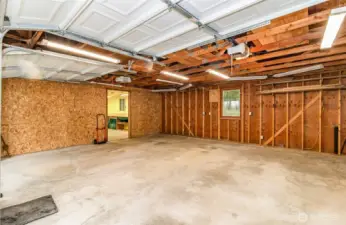 Interior of two car garage.