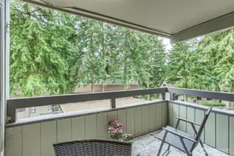 Your own private patio for morning coffee