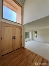 Beautiful new double door hardwood entry.