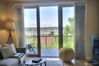 A straight view from living room.