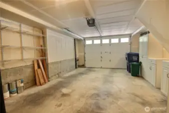 Over-sized garage with lots of storage.