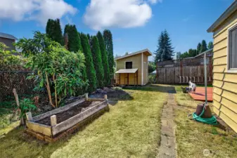 Garden space in eastern yard