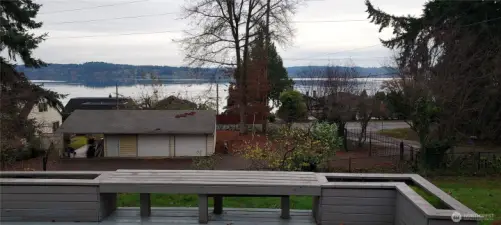 Winter water view of Dyes Inlet from the main floor living room looking east.